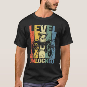 Camiseta Nível 77 Desbloqueado Incrível Jogo de Vídeo 1945