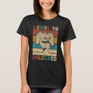Camiseta Nível 78 Desbloqueado 78º aniversário Jogador de 7