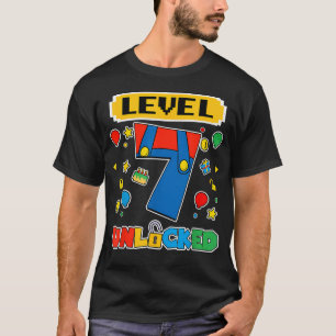 Camiseta Nível 7 Desbloqueado Aniversariante 7 Vídeo Jogo J