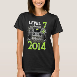 Camiseta Nível 7 Desbloqueado Incrível desde 2014 Video Gam