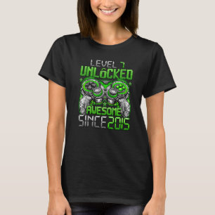 Camiseta Nível 7 Desbloqueado Incrível Desde o Aniversário