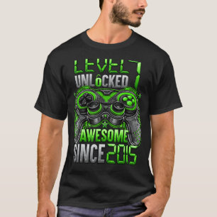 Camiseta Nível 7 Desbloqueado Incrível Desde o Aniversário