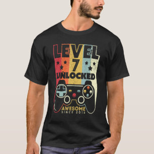 Camiseta Nível 7 Desbloqueado Incrível Nascimento do 7 do J