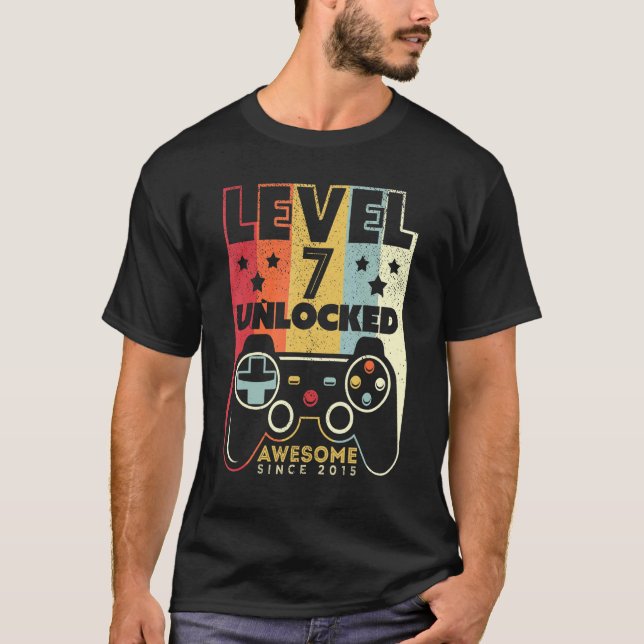 Camiseta Nível 7 Desbloqueado Incrível Nascimento do 7 do J (Frente)