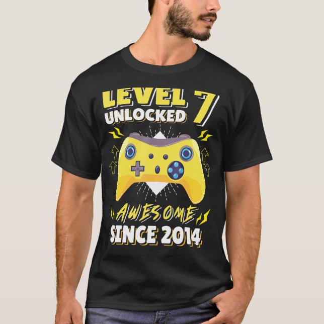 Camiseta Nível 7 Desbloqueado Incrível Nascimento do 7 do J (Frente)