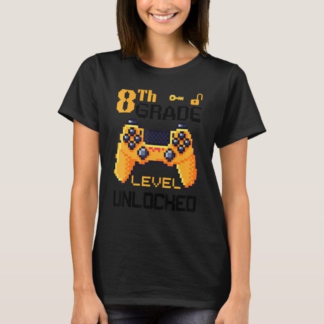 Camiseta Nível 8º Grau de Controle de Pixel de Jogo de Víde (Frente)