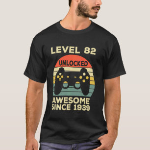 Camiseta Nível 82 Aniversário Desbloqueado Si Fantástico Co