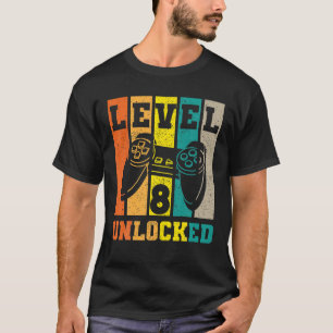 Camiseta Nível 8 Desbloqueado Incrível Jogo De Vídeo 201