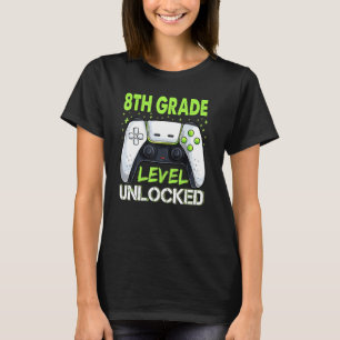 Camiseta Nível 8 Desbloqueado Roupa De Volta À Ga Escolar