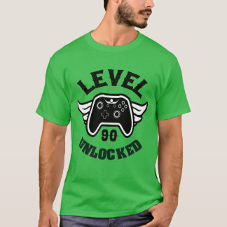 Camiseta Nível 90 Desbloqueado Aniversário de 90 anos famíl
