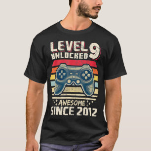 Camiseta Nível 9 Desbloqueado Incrível 2012 Vídeo Game 9