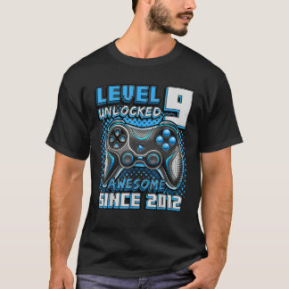 Camiseta Nível 9 Desbloqueado Incrível 2012 Vídeo Game 9.º