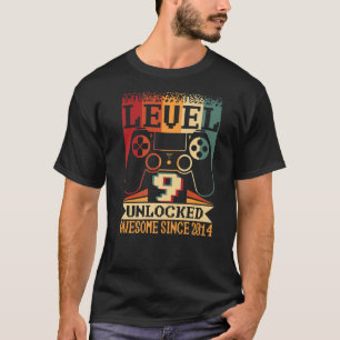 Camiseta Nível 9 Desbloqueado Incrível 2014 Gamer Boy 9th B