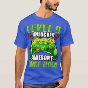 Camiseta Nível 9 Desbloqueado Incrível 2014 Vídeo Game 9.º 