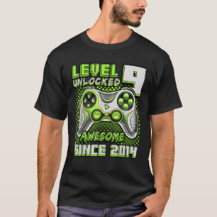 Camiseta Nível 9 Desbloqueado Incrível 2014 Vídeo Game 9.º