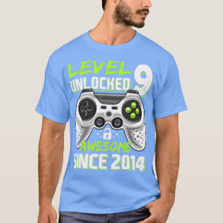 Camiseta Nível 9 Desbloqueado Incrível 2014 Vídeo Game 9.º 
