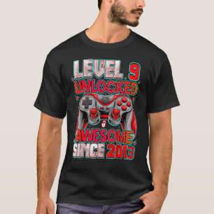 Camiseta Nível 9 Desbloqueado Incrível Desde 2013 9 Anivers