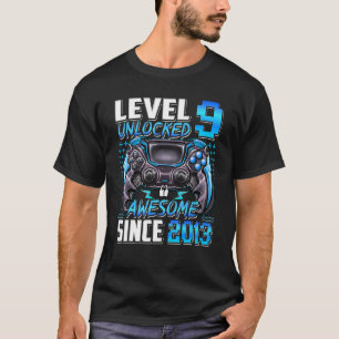 Camiseta Nível 9 Desbloqueado Incrível Desde 2013 9 Anivers