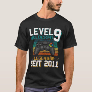 Camiseta Nível 9 Desbloqueado Incrível Desde 2016 Aniversár