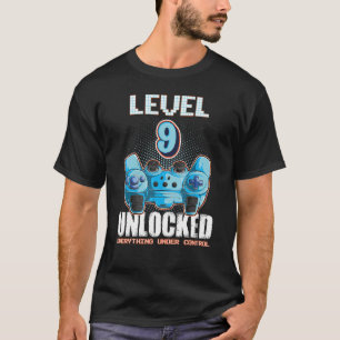 Camiseta Nível 9 Meninas Bloqueadas 9º Aniversário 9 Anos O