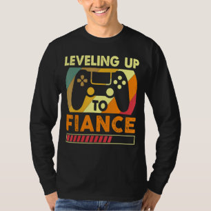 Camiseta Nível Antigo Subindo para Noivo Piada de Jogador d