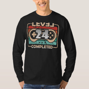 Camiseta Nível completado 24º Aniversário Homens Mulheres 2