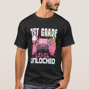 Camiseta Nível da 1ª Série Desbloqueado Donut Volta às Aula