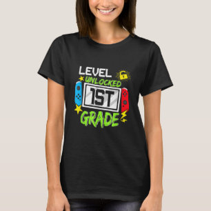 Camiseta Nível da 1ª Série Desbloqueado Jogo de Vídeo de Vo