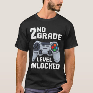 Camiseta Nível da 2ª Série Desbloqueado Gamer Primeiro Dia