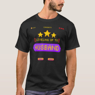 Camiseta Nível de Casamento de Jogador Subindo para o Noivo