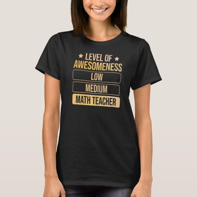 Camiseta Nível de Consciência Professora De Matemática (Frente)
