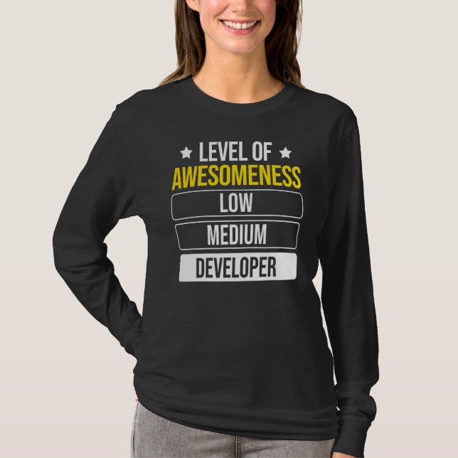 Camiseta Nível de desenvolvedor de software para desenvolve (Frente)