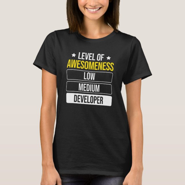 Camiseta Nível de desenvolvedor de software para desenvolve (Frente)