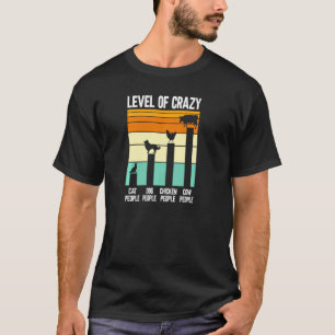 Camiseta Nível De Gatos Loucos Pessoas Cachorros Pessoas Va