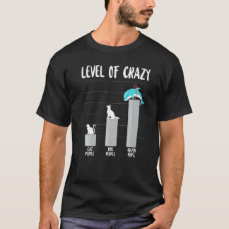 Camiseta Nível de Golfinho de Pessoas Loucas por Gatos Pess
