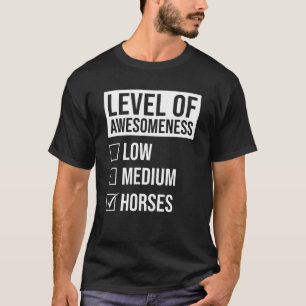 Camiseta Nível De Incrível Baixo Médio Cavalos Equestre