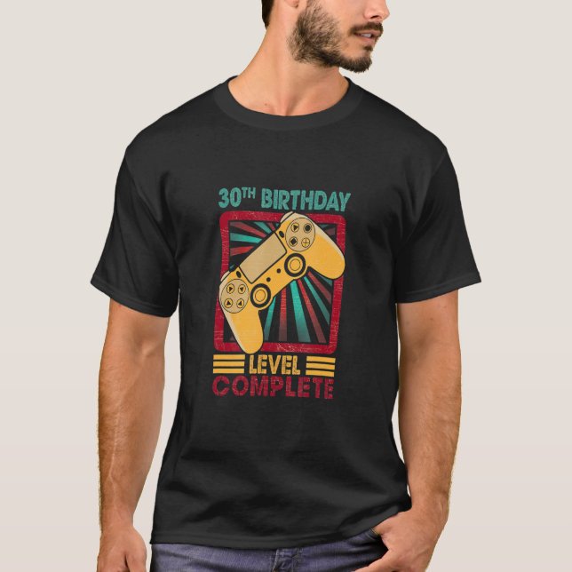 Camiseta Nível De Jogador De aniversário de 30 anos Complet (Frente)