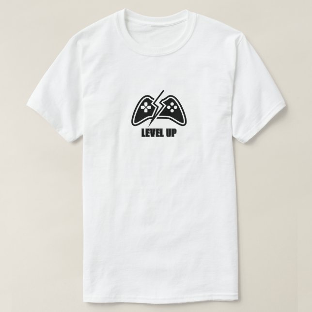 Camiseta Nível de jogos para cima (Frente do Design)