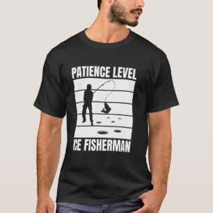 Camiseta Nível de Paciência Pescador de Gelo Pescaria no Ge