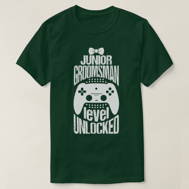 Camiseta Nível de Padrinho de casamento Júnior Desbloqueado (Frente do Design)