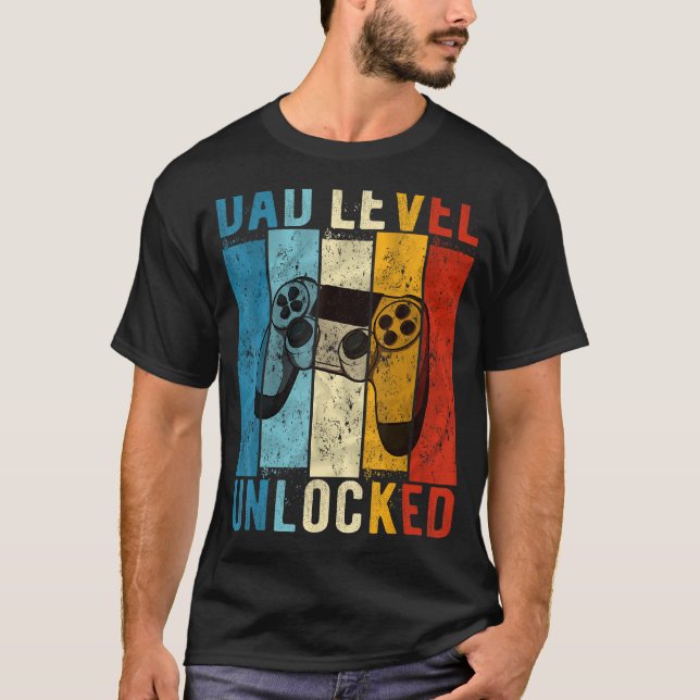Camiseta Nível de Pai de Anúncio de Gravidez Desbloqueado N (Frente)
