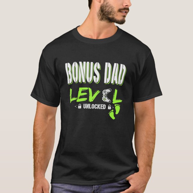 Camiseta Nível de Pai de Bônus de Jogos Desbloqueado do Men (Frente)