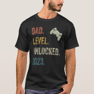 Camiseta Nível de Pai Desbloqueado 2023 Gamer Gravidez Em B