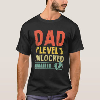 Camiseta Nível de Pai Desbloqueado Jogos de Vídeo Retro Gra