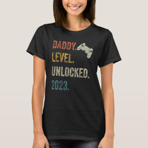 Camiseta Nivel de Papai Desbloqueado 2023 Grávido de Jogado