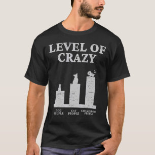 Camiseta Nível De Pessoas De Cachorro Loucas Chameleon Peo