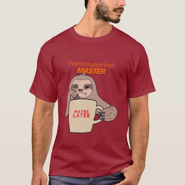Camiseta Nível de procrastinação: Mestre - Lpreguiçoso (Frente)