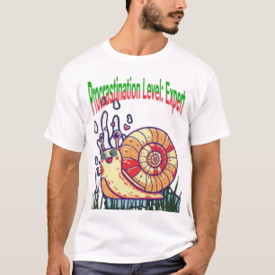 Camiseta Nível de Procrastinação: Perito - Modo Preguiçoso