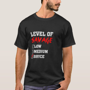 Camiseta Nível de Savage Bryce Funny Novelty Mens Personali
