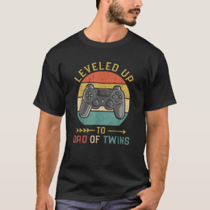 Camiseta Nível De Vintagem Até O Pai Do Gamer Gift Twins